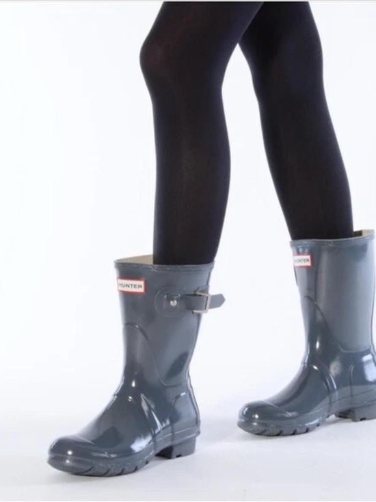 Hunter Shoes - Hunter Original Short Gloss Gull Grey Slate Rain Boots Women’s US 6 UK 4 EU 37